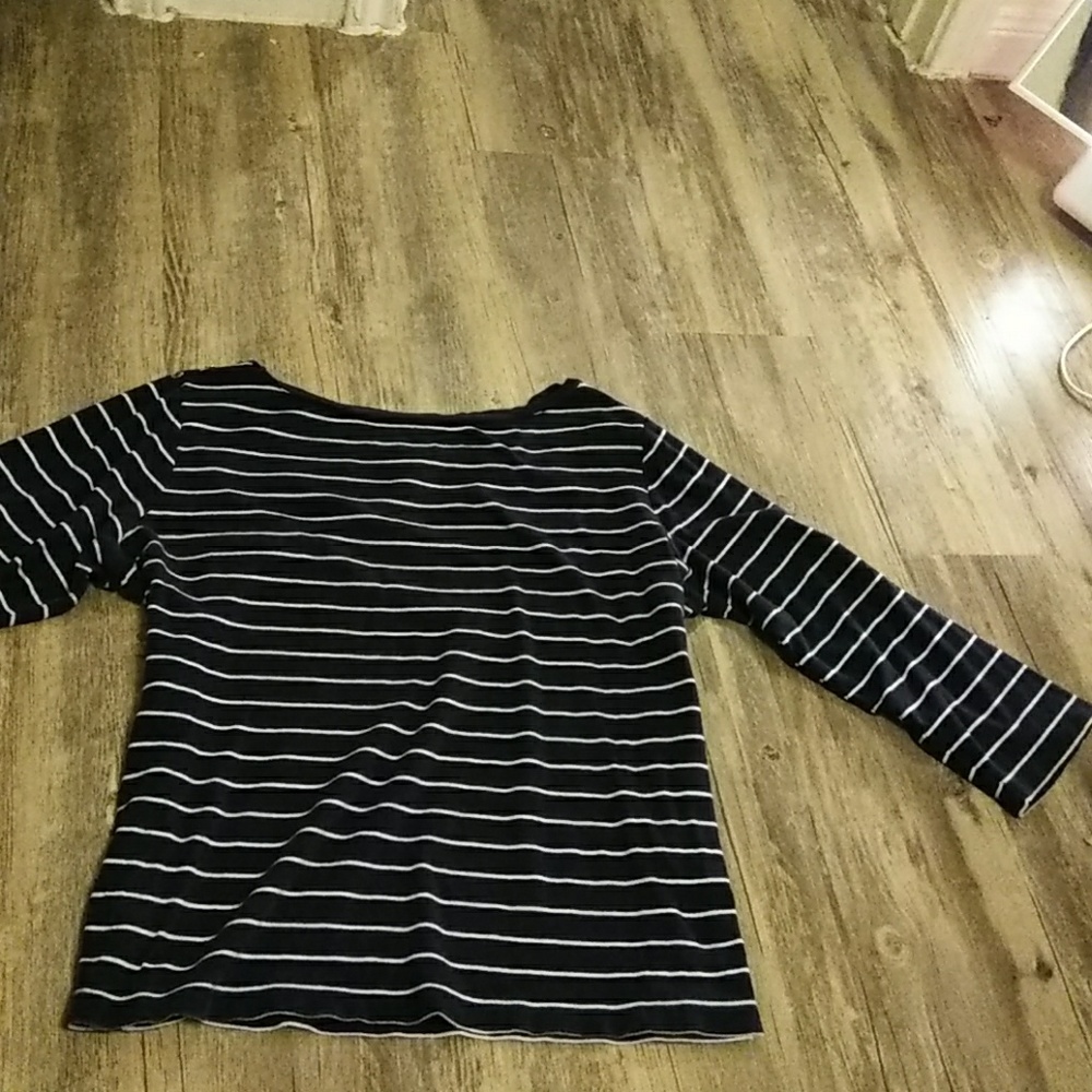 Black Stripped Blouse Size XL